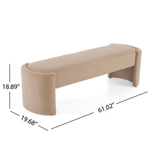 Simple Long Ottoman Bench - Light Camel