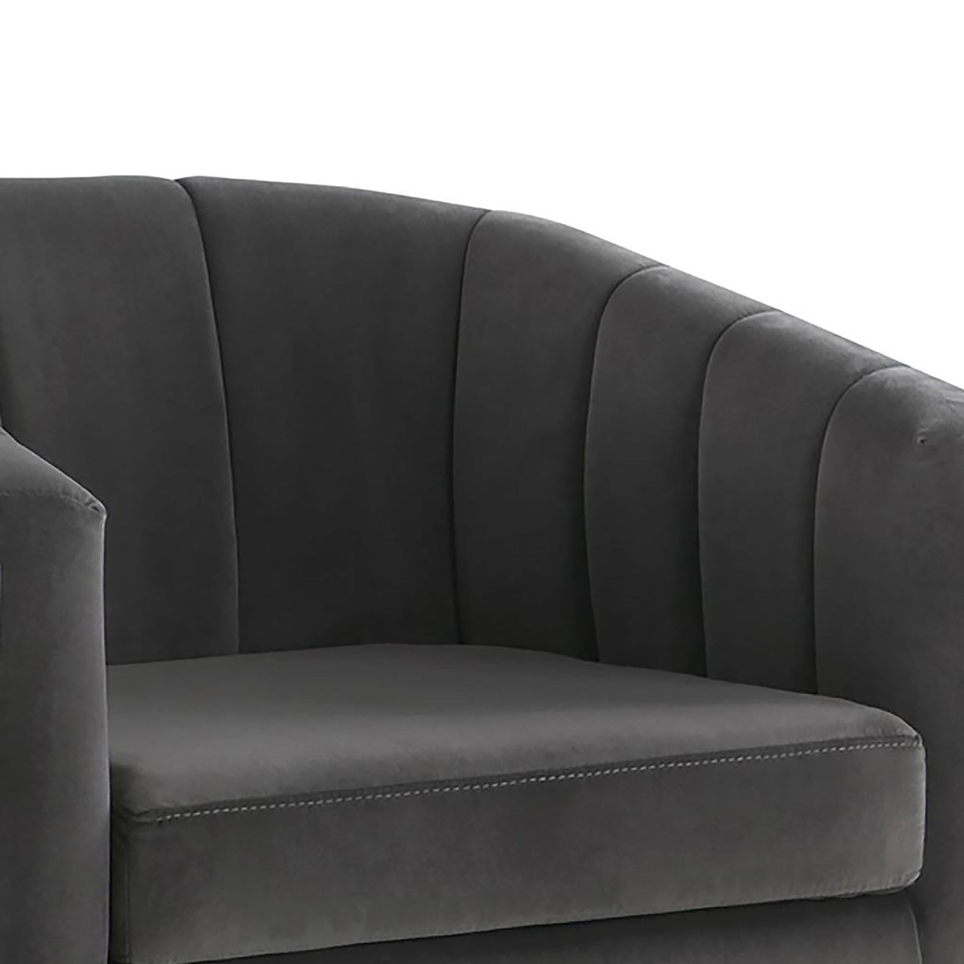 Tufted Barrel Accent Chair Upholstered Lounge Chair - Gray