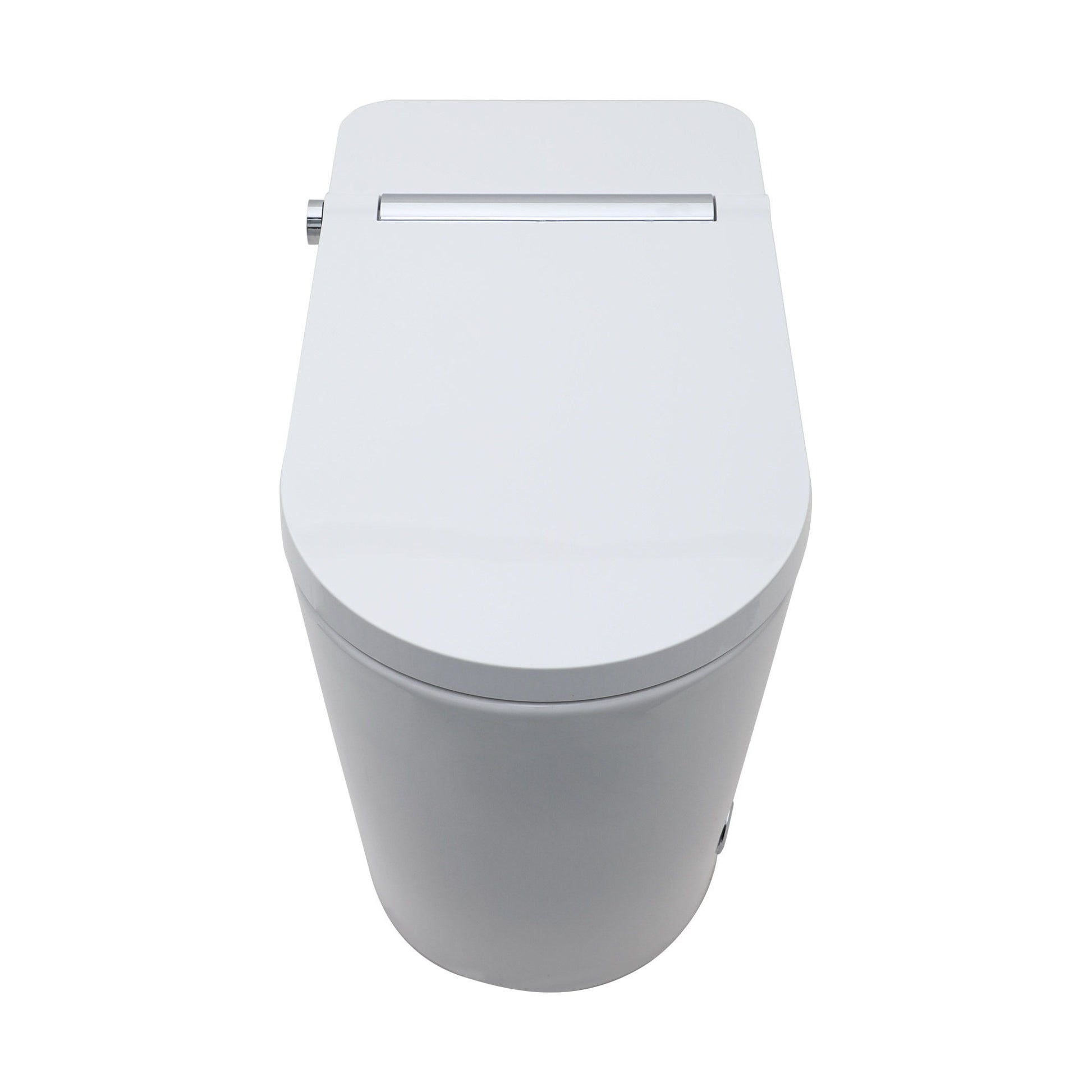 Smart Toilet With Bidet Built In, Auto Open & Close, Elongated Heated Seat, Foot Sensor Flush, LED Display, Warm Water Wash - White