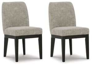 Burkhaus - Dining UPH Side Chair (Set of 2) - Beige / Dark Brown
