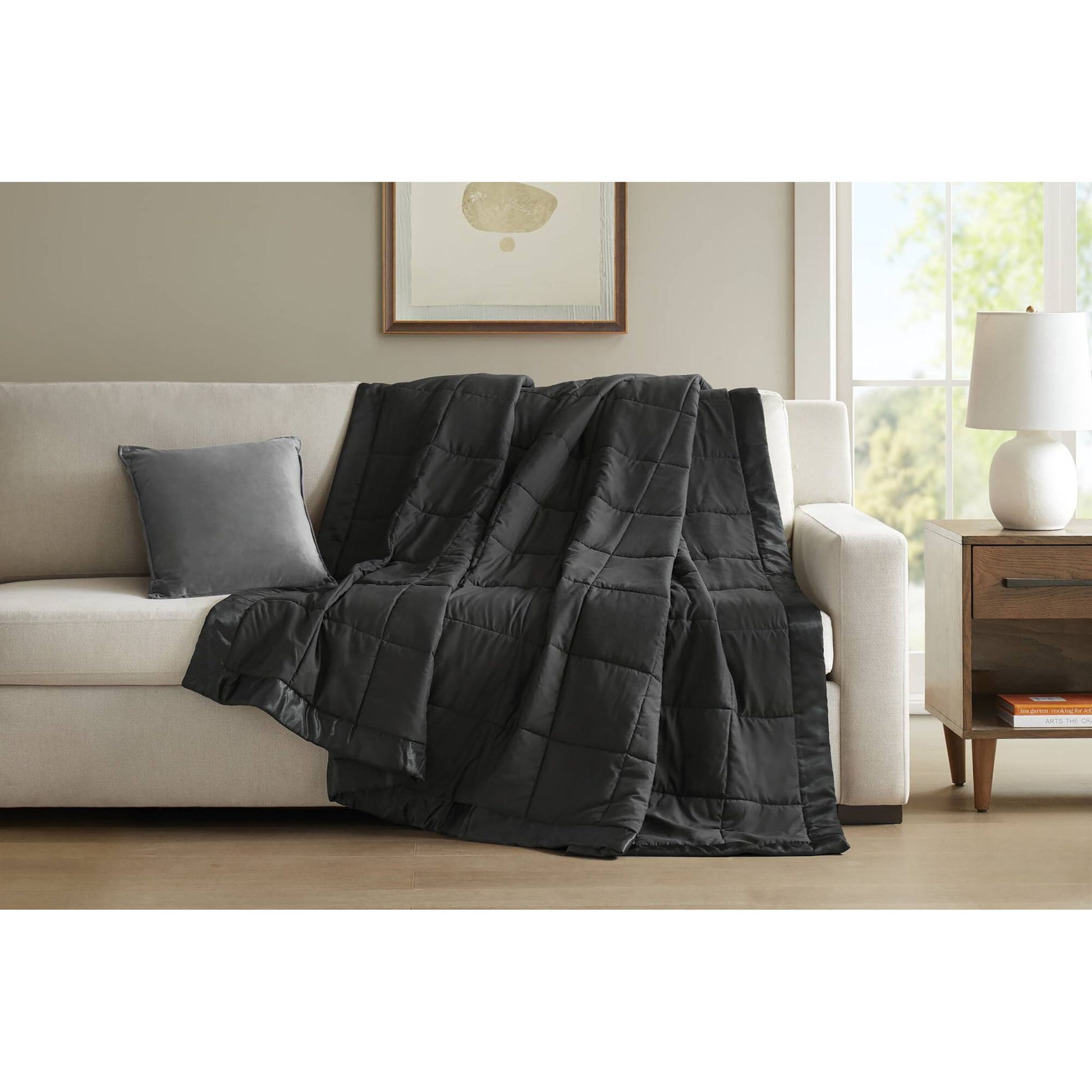 Windom - King Lightweight Down Alternative Blanket With Satin Trim - Black