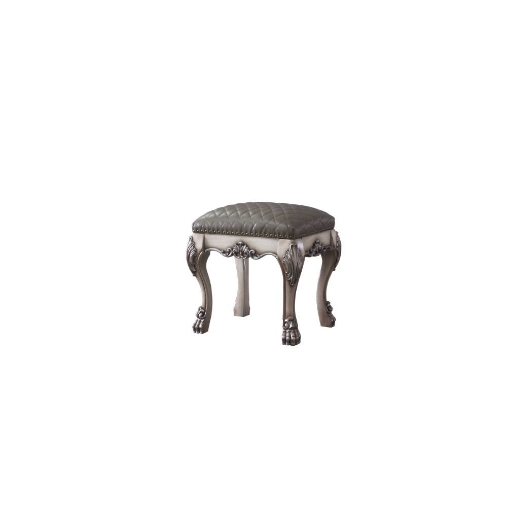 Dresden - Vanity Stool - Vintage Bone White & PU