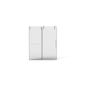 Frameless Shower Door, Sliding Shower Door, Premium 5 / 16" (8 Mm) Thick Tempered Glass Shower Enclosure With Towel Bar, Double Side Easy Clean Coat, Finished With Buffer