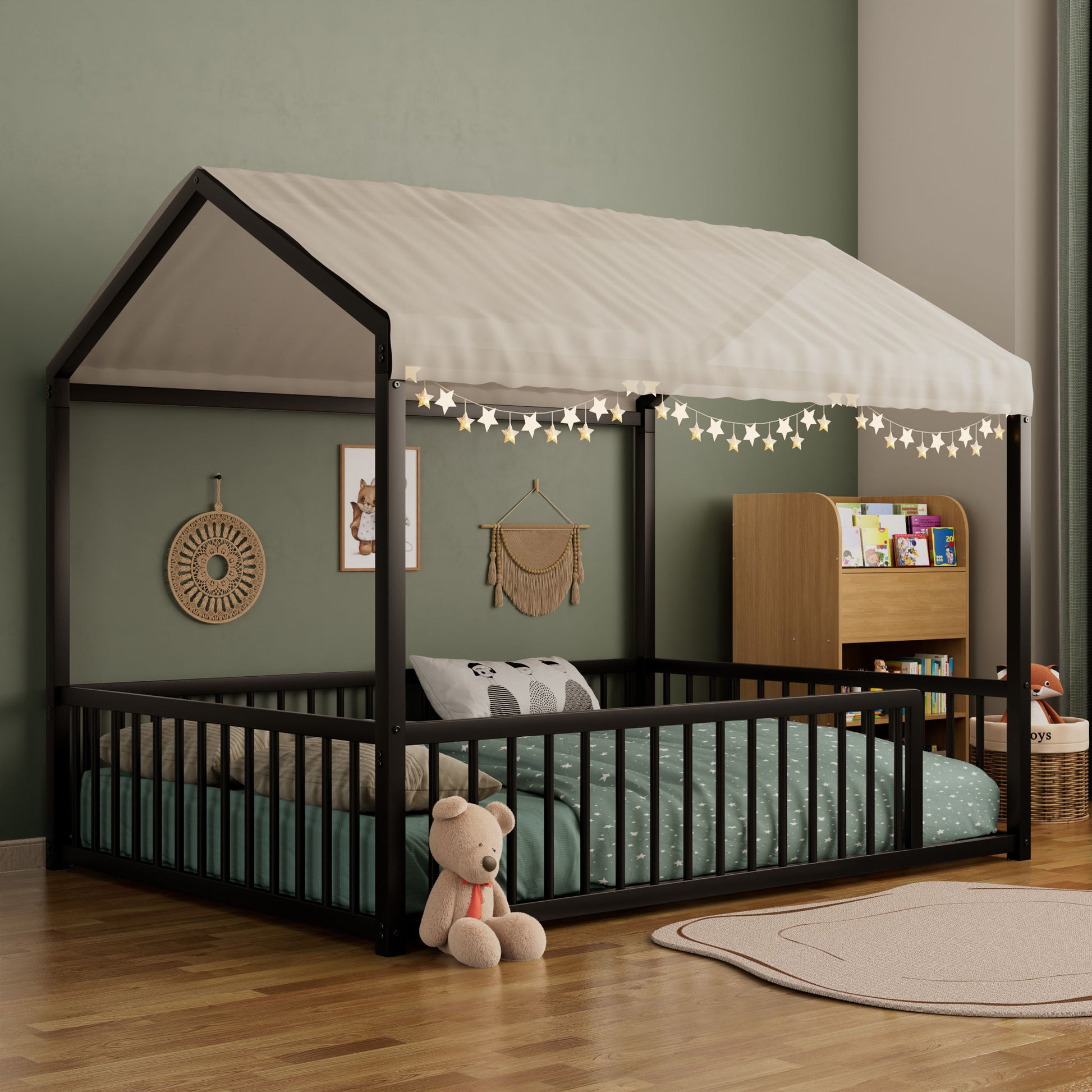 Montessori Floor Bed Frame With House Shape