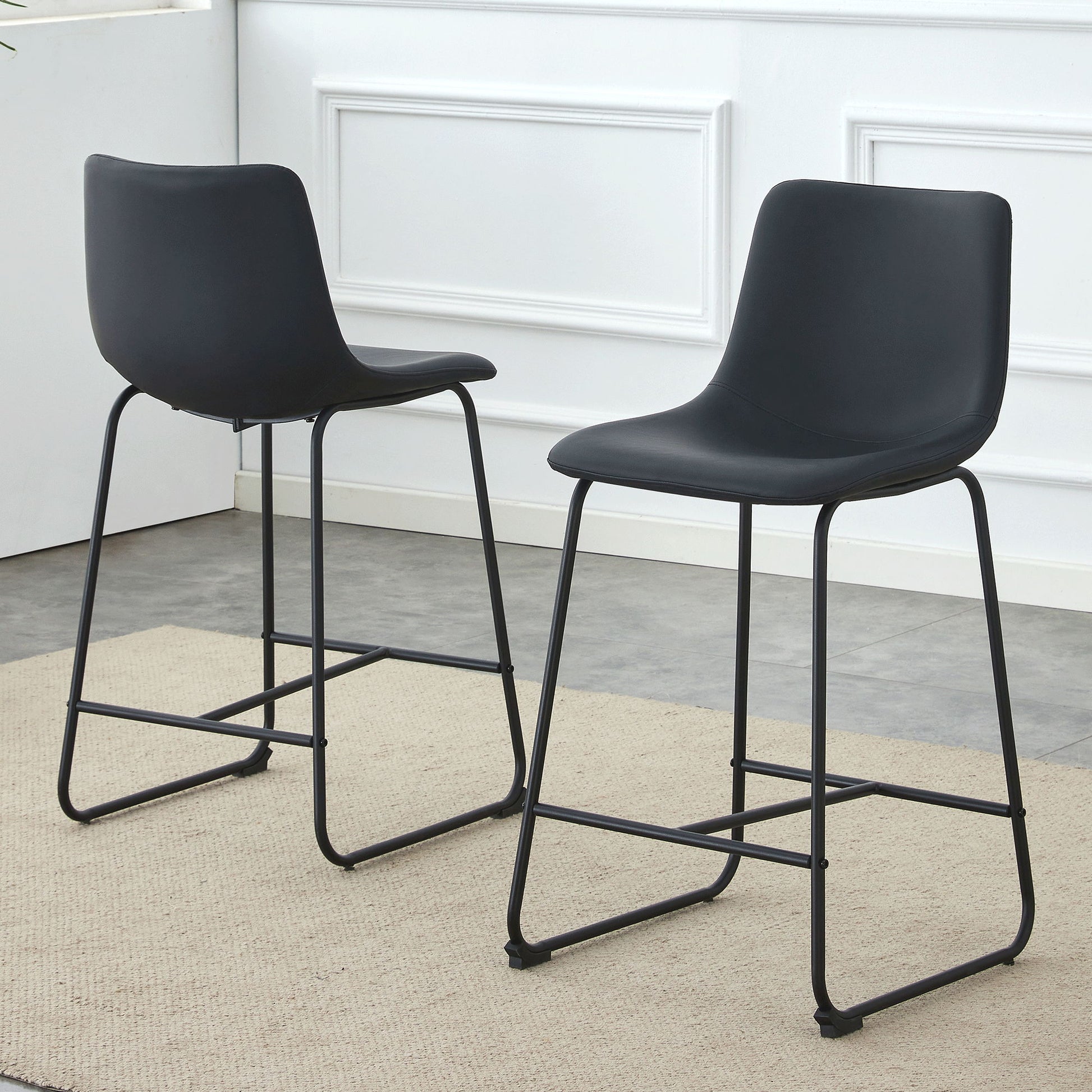 Retro Bar Chairs, Comfortable Stools (Set of 2)