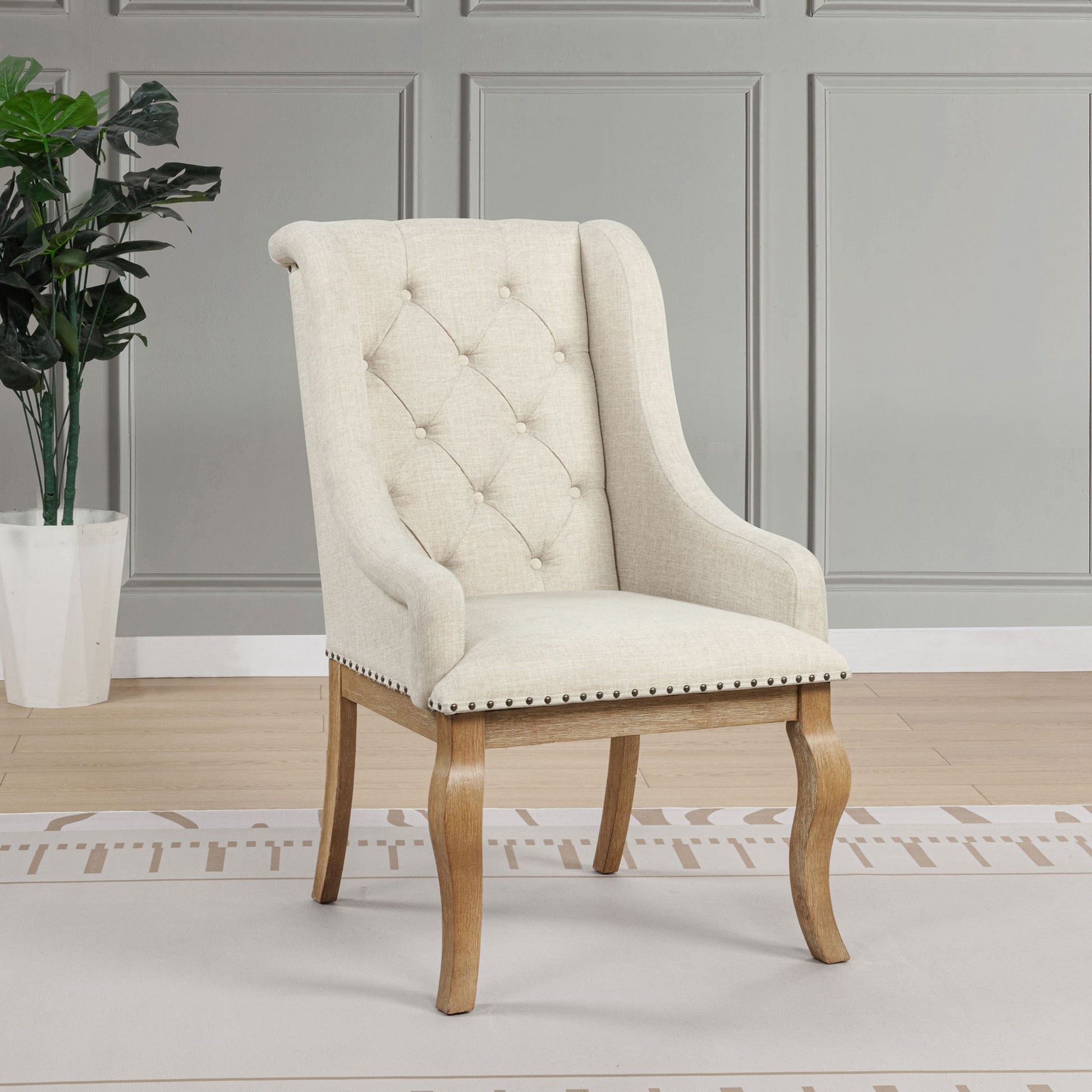 Fremont - Upholstered Dining With Button Tufted (Set of 2) - Brown