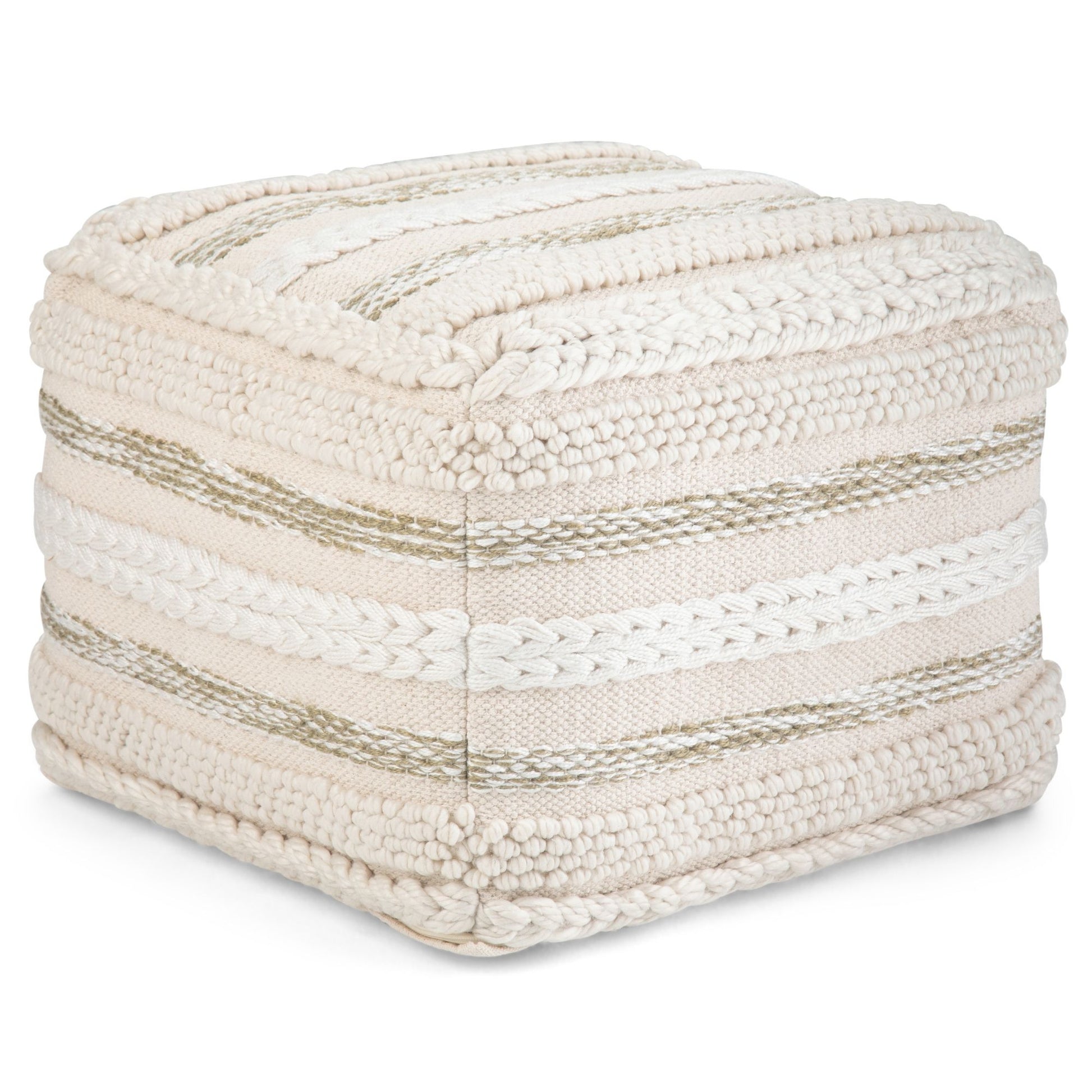 Sommer - Square Pouf - Off White