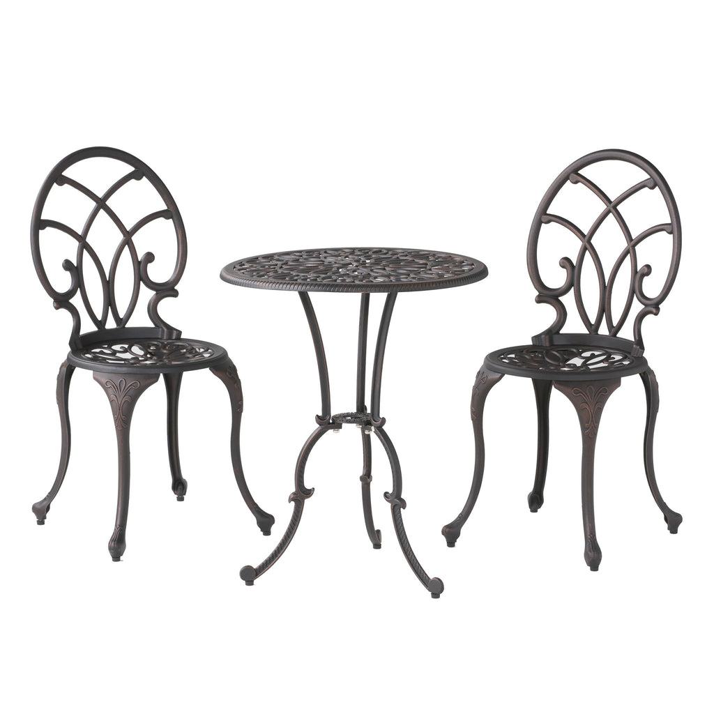 Charleston 3 Pieces Cast Bistro Set - Copper
