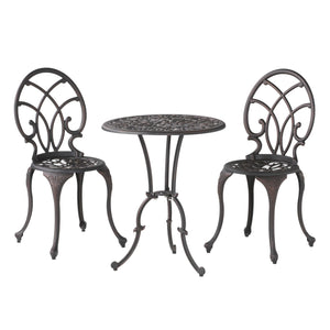 Charleston 3 Pieces Cast Bistro Set - Copper