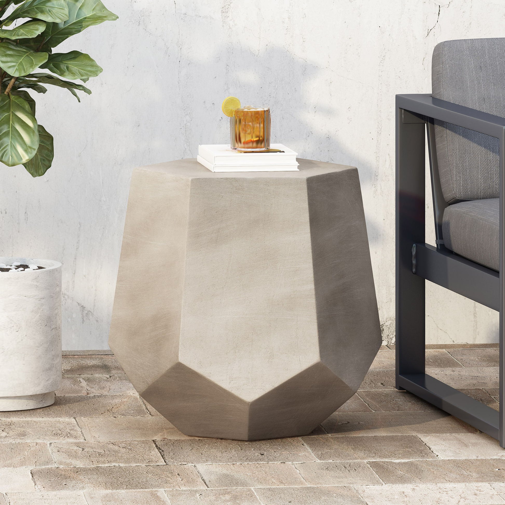 Outdoor Calgary Side Table - Light Gray