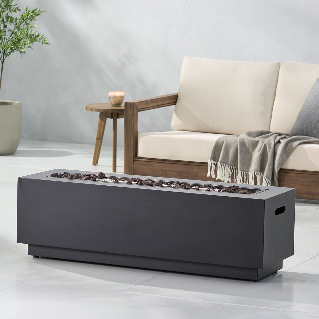 Modern Rectangular Iron Fire Pit 50, 000 Btu