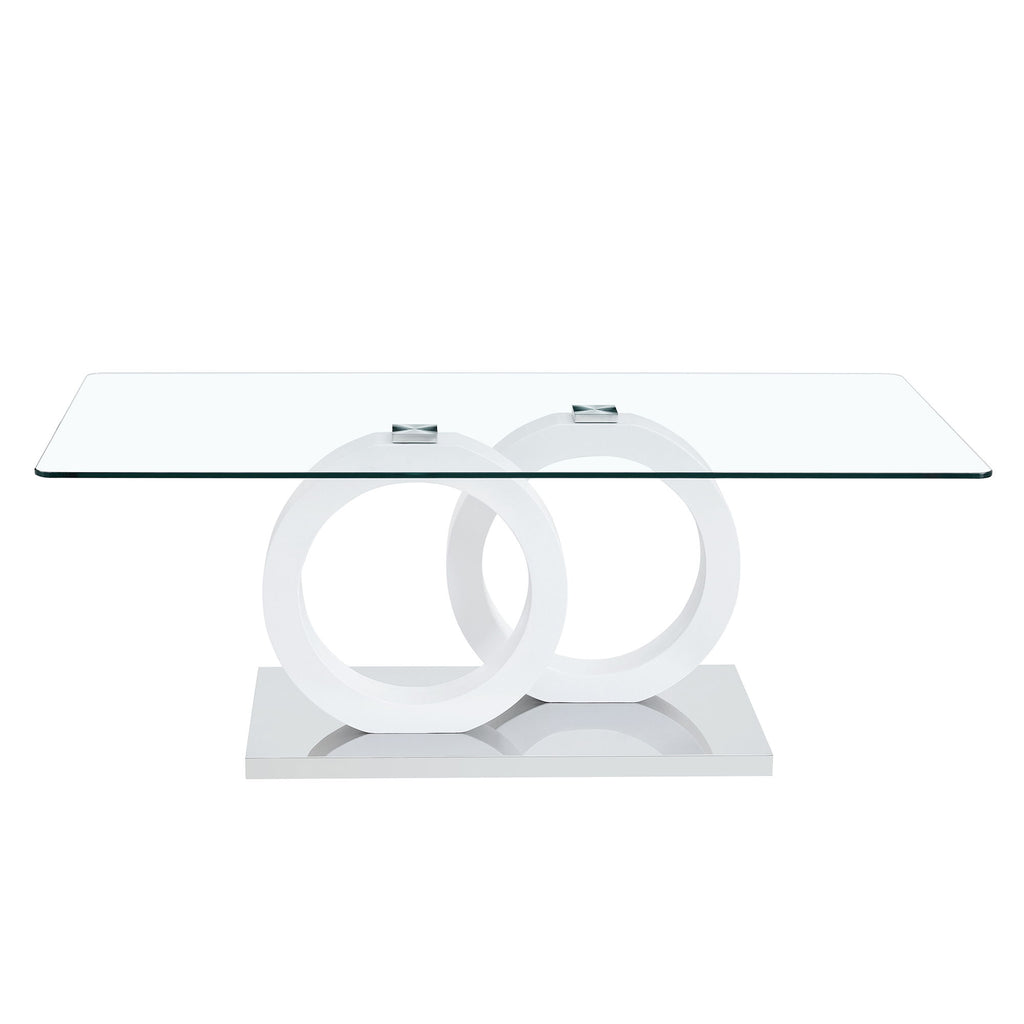 Contemporary Style Glass Top Coffee Table