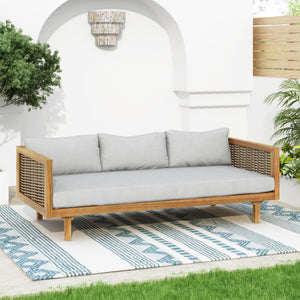 Claremont - 3 Seater Daybed With Rattan Arms - Teak