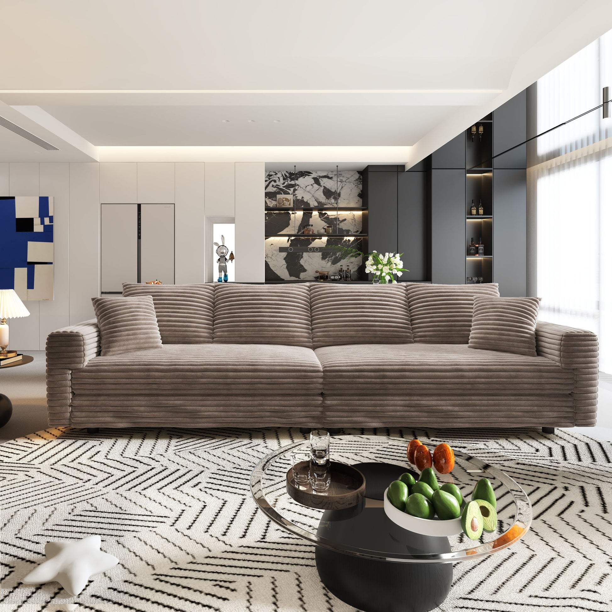 4 Seat Sofa, Deep Seat Couches With Soft Pillows