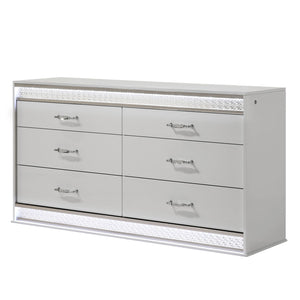 Glam - 6 Drawer Dresser & LED Lighting (Includes Dresser Only) - White