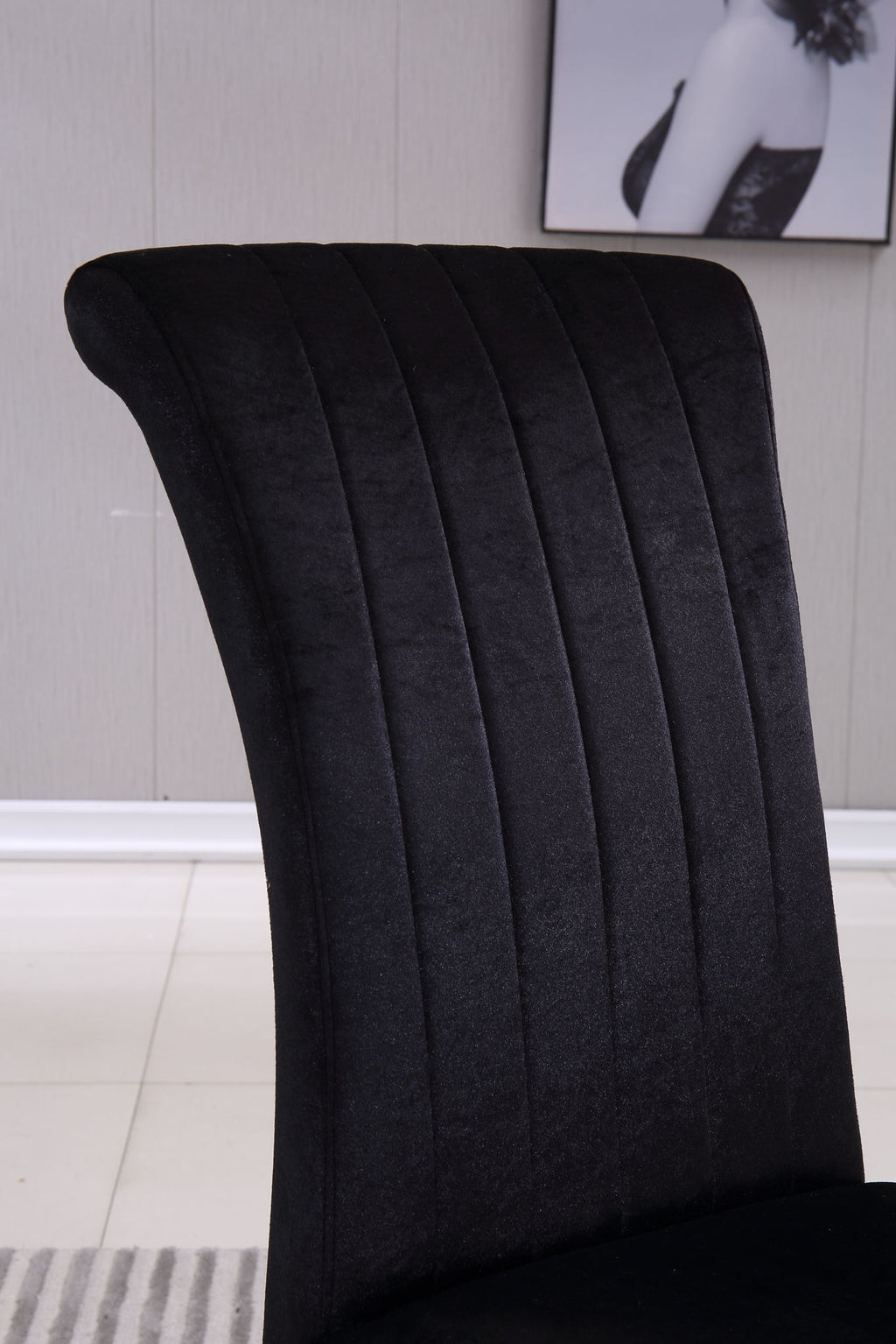 Upholstered Accent Armless Chairs With Stripe Backrest (Set of 2)