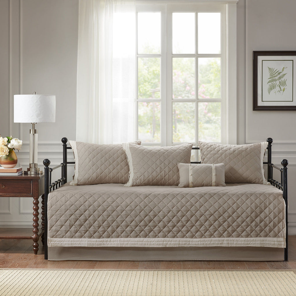 Breanna - 6 Piece Daybed Cover Set - Khaki