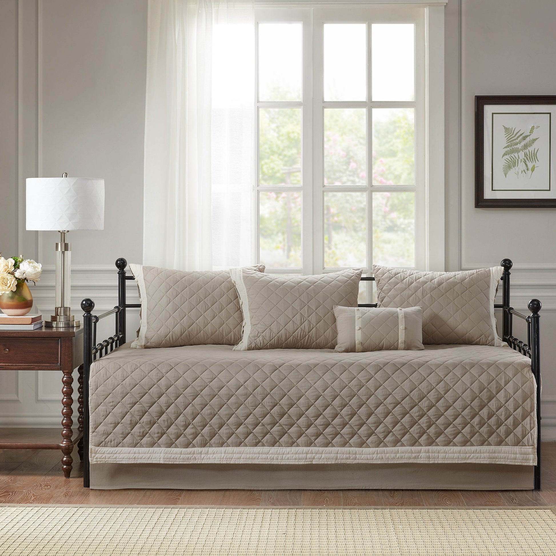 Breanna - 6 Piece Daybed Cover Set - Khaki