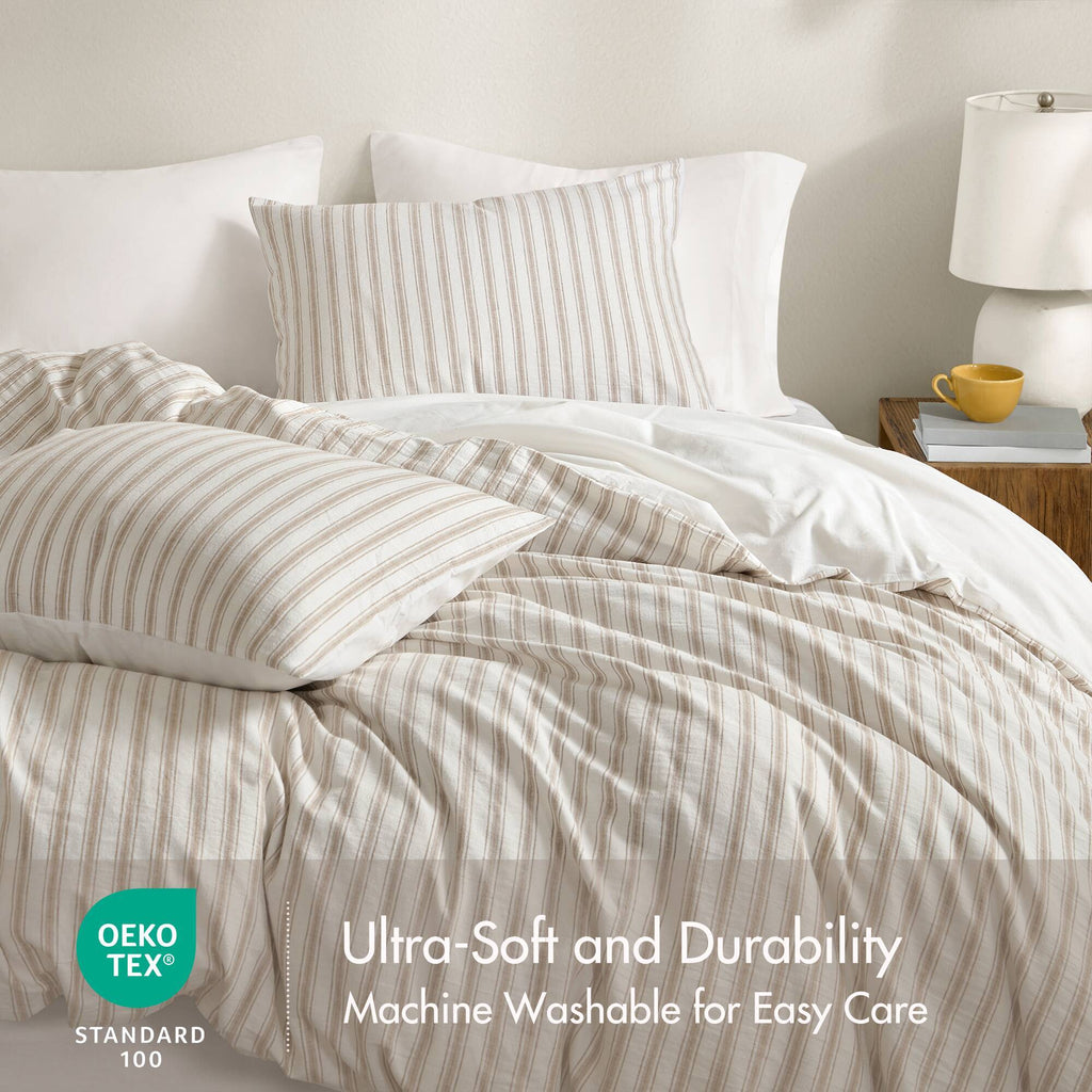 Etta - 3 Piece Queen Duvet Set - Tan