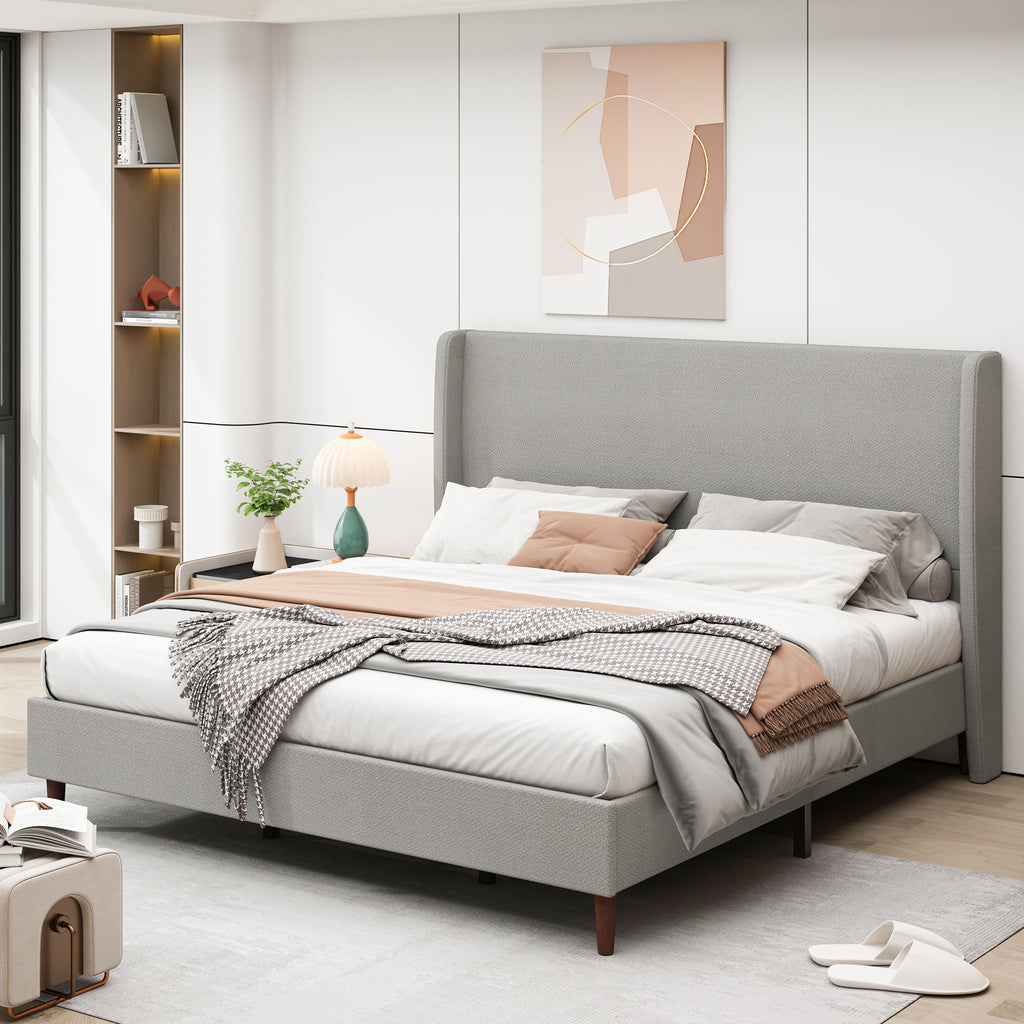 Upholstered Bed & High Headboard Design
