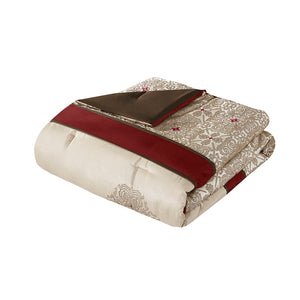 Donovan - Queen 7 Piece Comforter Set - Red