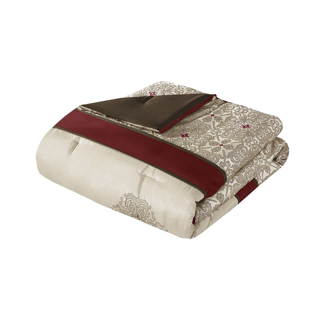 Donovan - King 7 Piece Comforter Set - Red