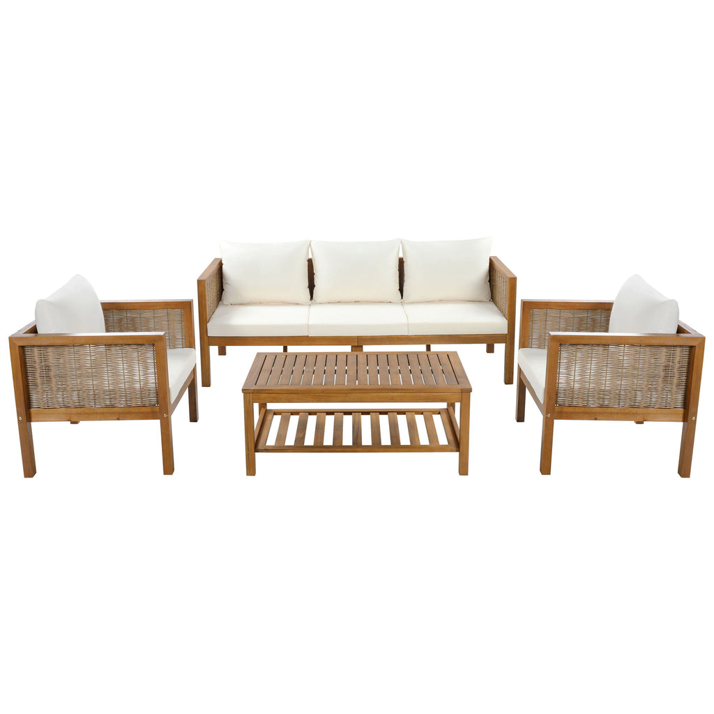Patio Set Outdoor With Coffee Table And Cushions