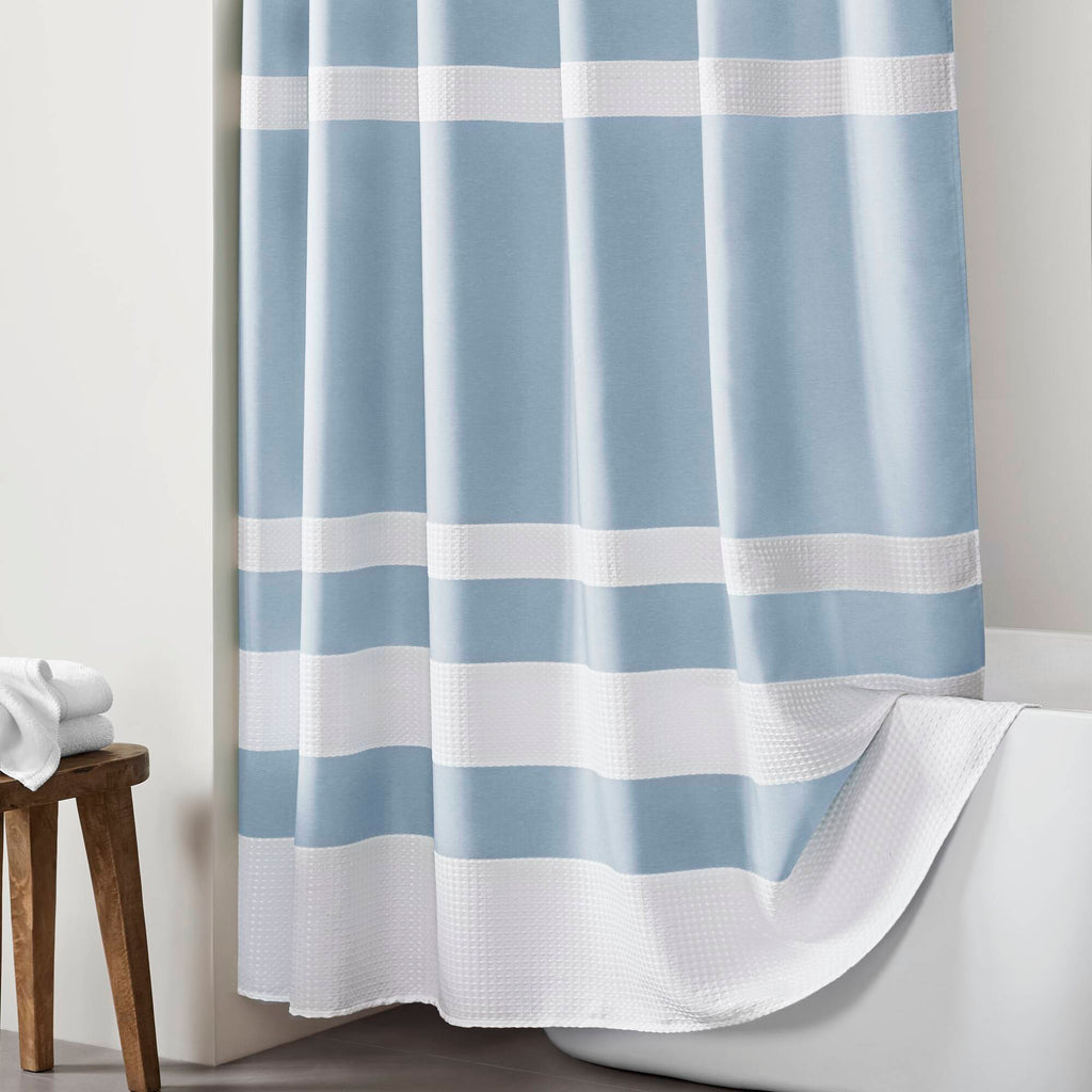 Spa Waffle - 72" Shower Curtain With 3M Treatment - Blue