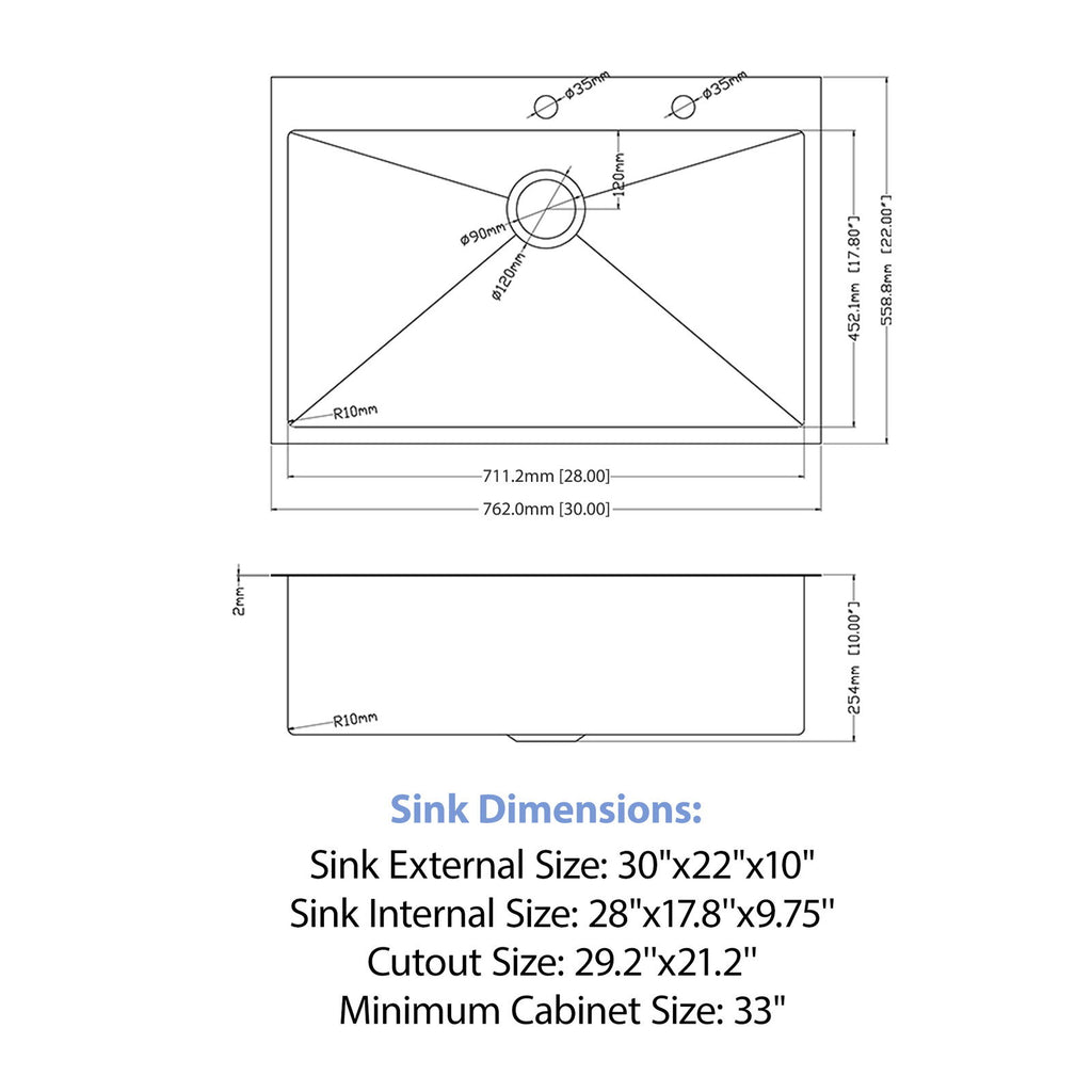 Drop In Kitchen Sink With Pull Down Faucet And Soap Dispenser