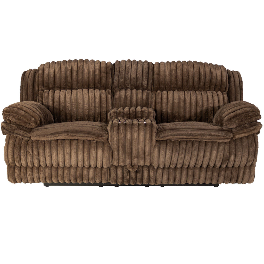 Contemporary Motion Loveseat With Console Storage