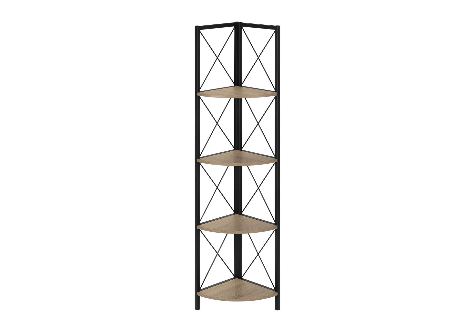 Bookshelf, Bookcase, Etagere, Corner, 4 Tier, Office, Marble Look Contemporary & Modern