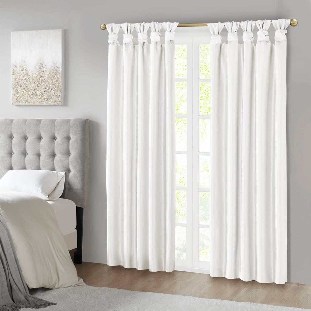 Emilia - 84" Twist Tab Total Blackout Window Curtain - White