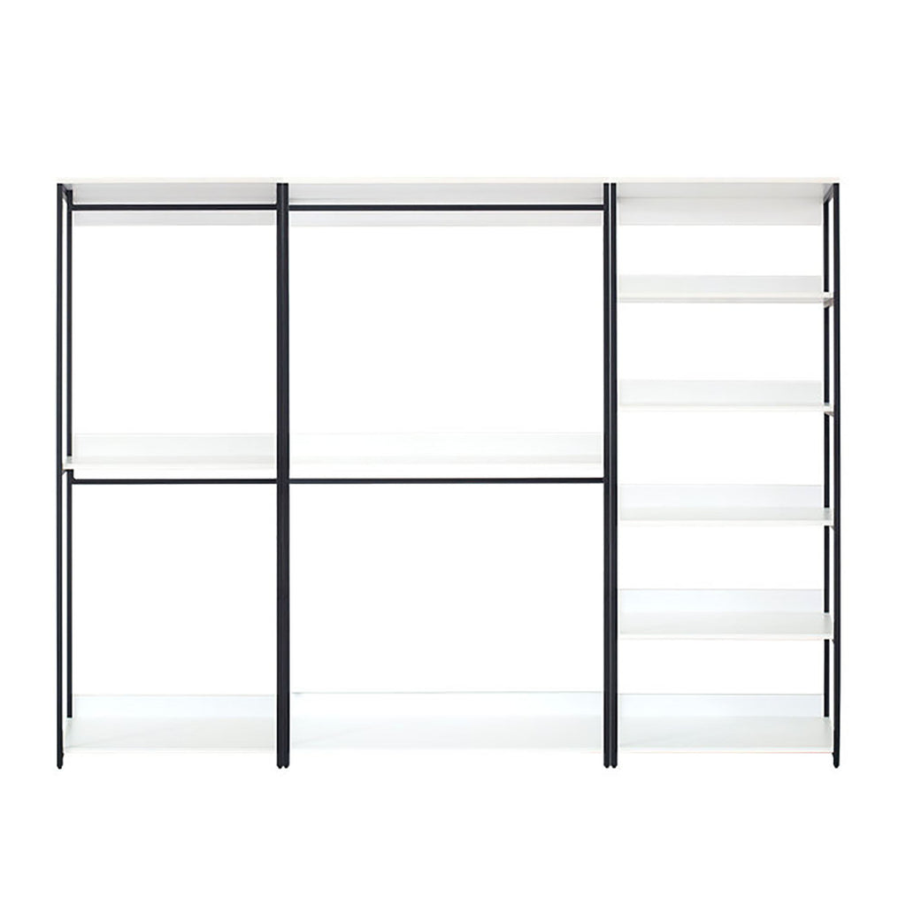 Fiona - Freestanding 3 Tower System Walk In Closet With 7 Shelf Wood And Metal Frame - White