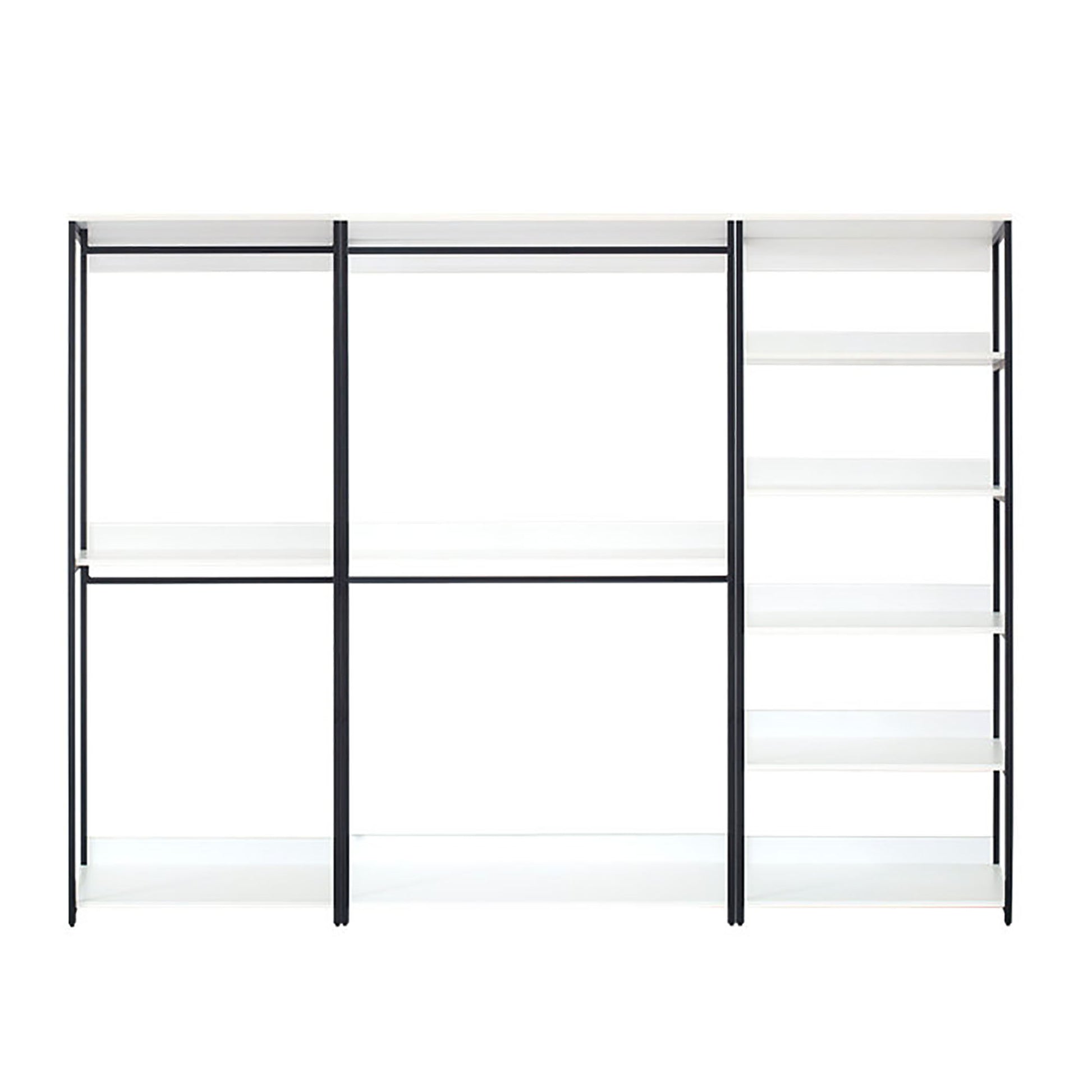 Fiona - Freestanding 3 Tower System Walk In Closet With 7 Shelf Wood And Metal Frame - White