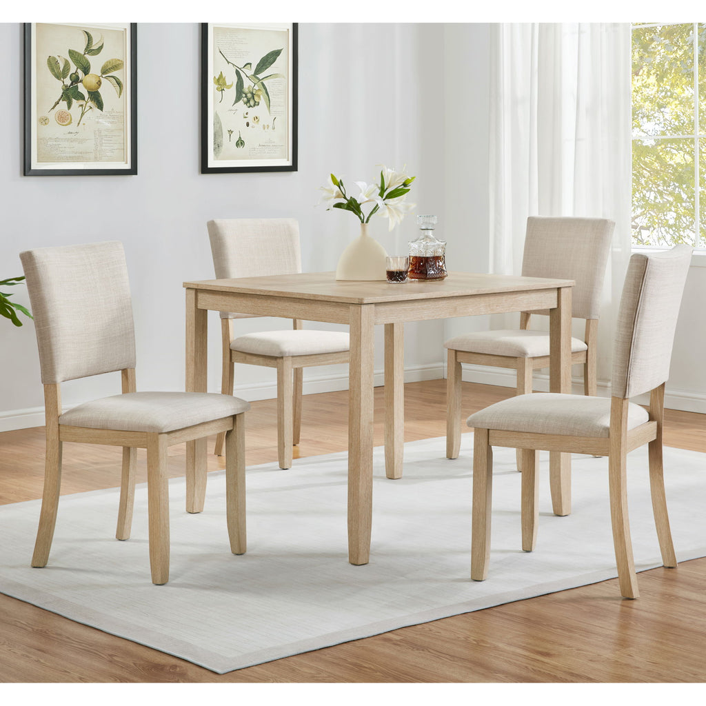 Modern 4 Person Dining Table Set With 4 Chairs