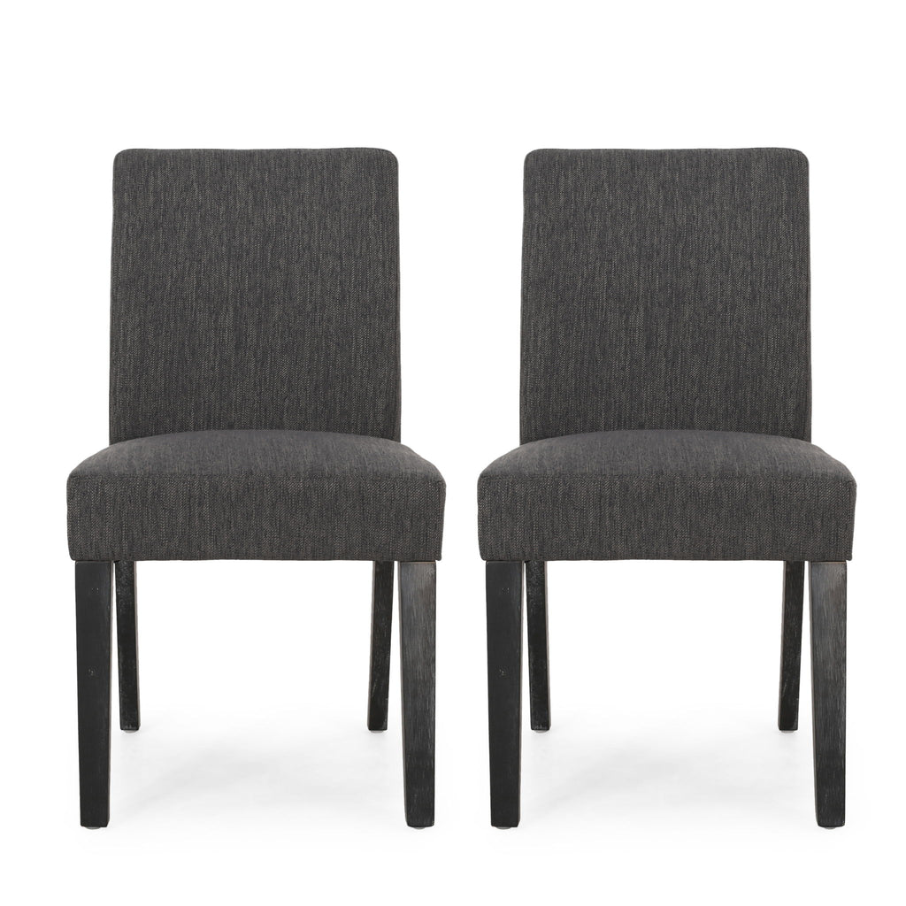 Contemporary Dining Chair With Upholstered Seating And Tapered Legs