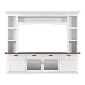 Extra Long TV Stand With 7 Color LED Lights, Adjustable Shelves & Storage Cabinets