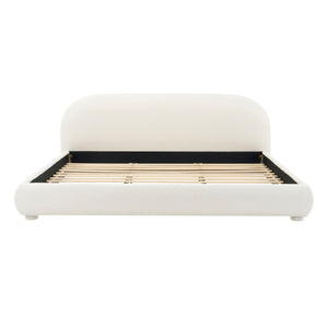 Upholstered Simple Modern Bedroom Bed With Curved Headboard