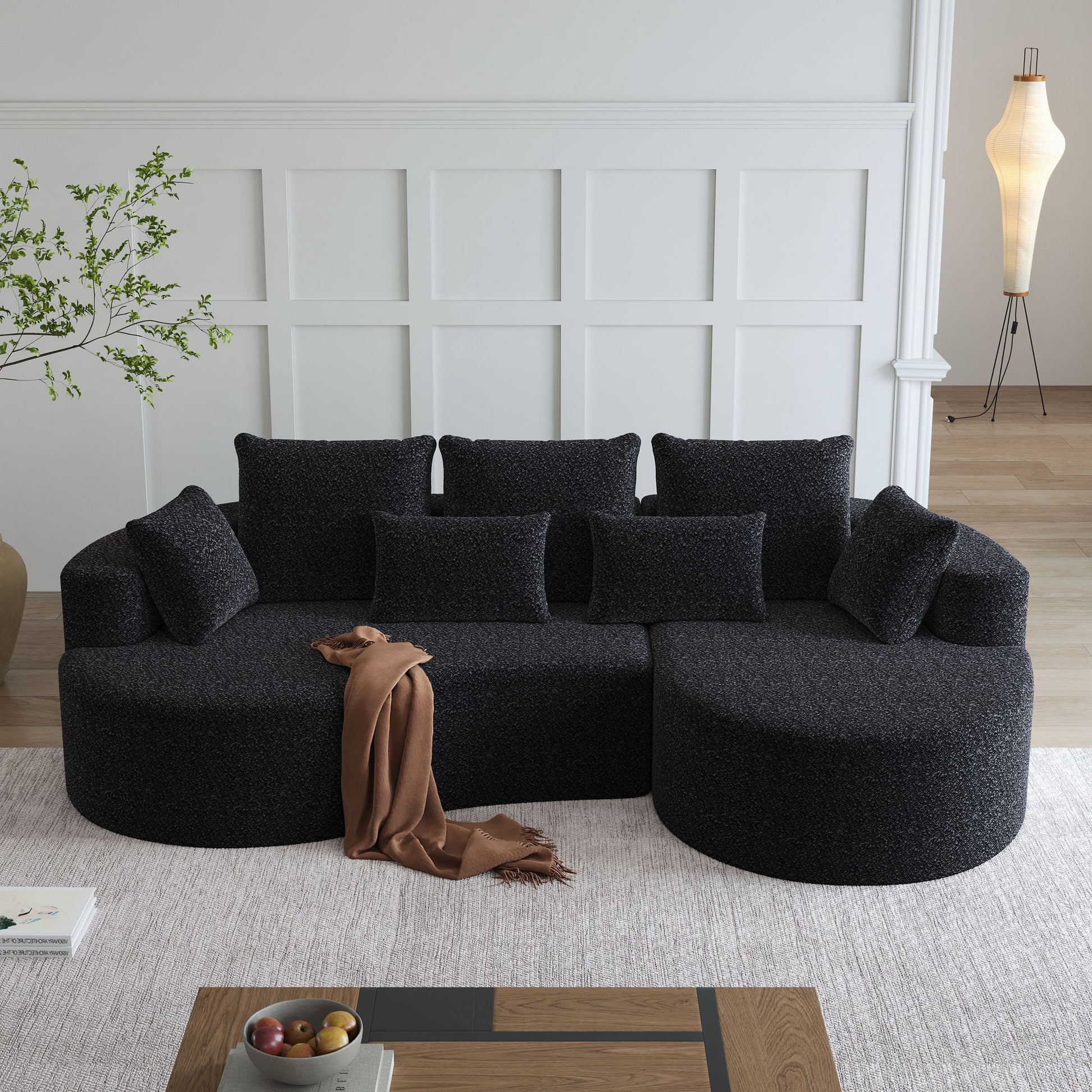 Curved Oversized Sectional Sofa With Extra Deep Seat