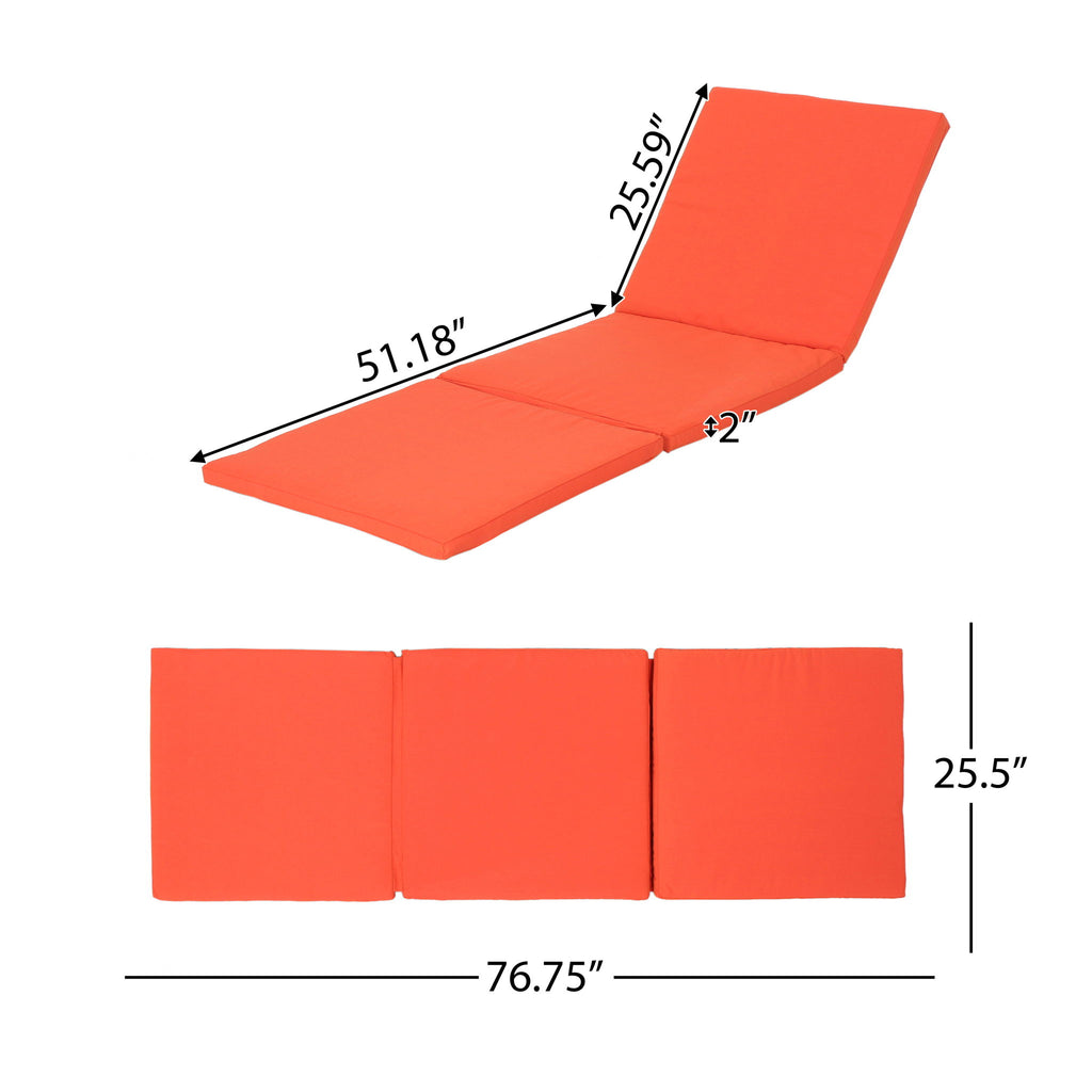 Waterproof Fabric Lounge Cushion With Rectangular Shape - Orange