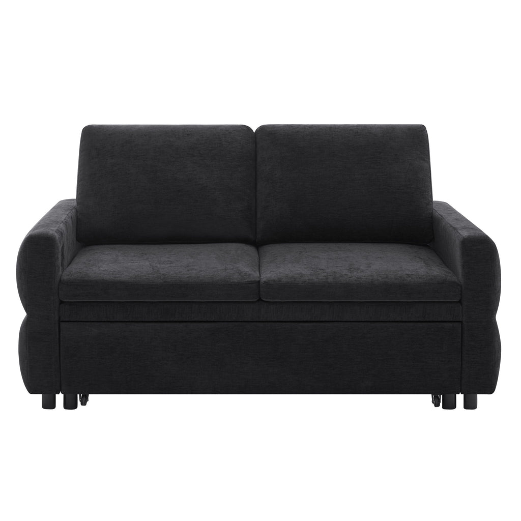 Convertible Sofa Bed Loveseat With Adjustable Backrest And USB Ports