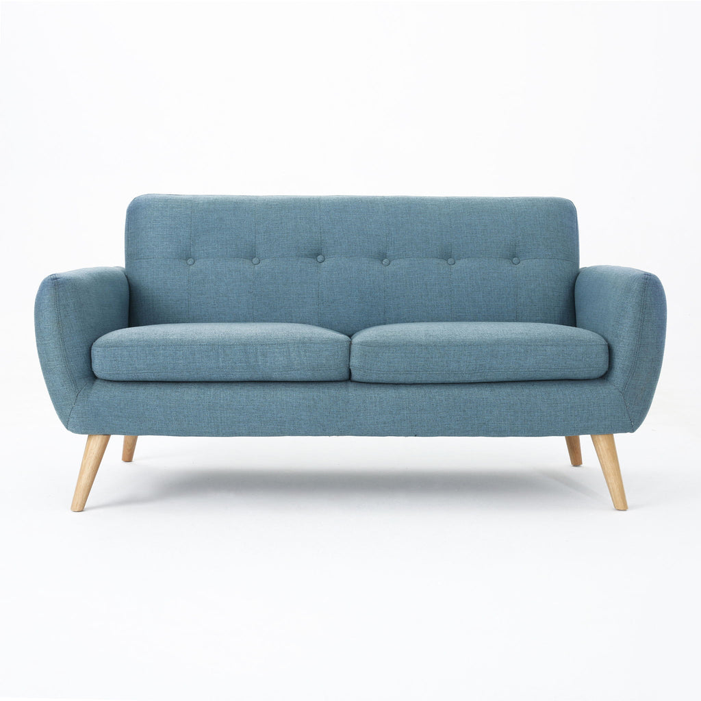 Modern Loveseat Sofa With Button Tufted Backrest