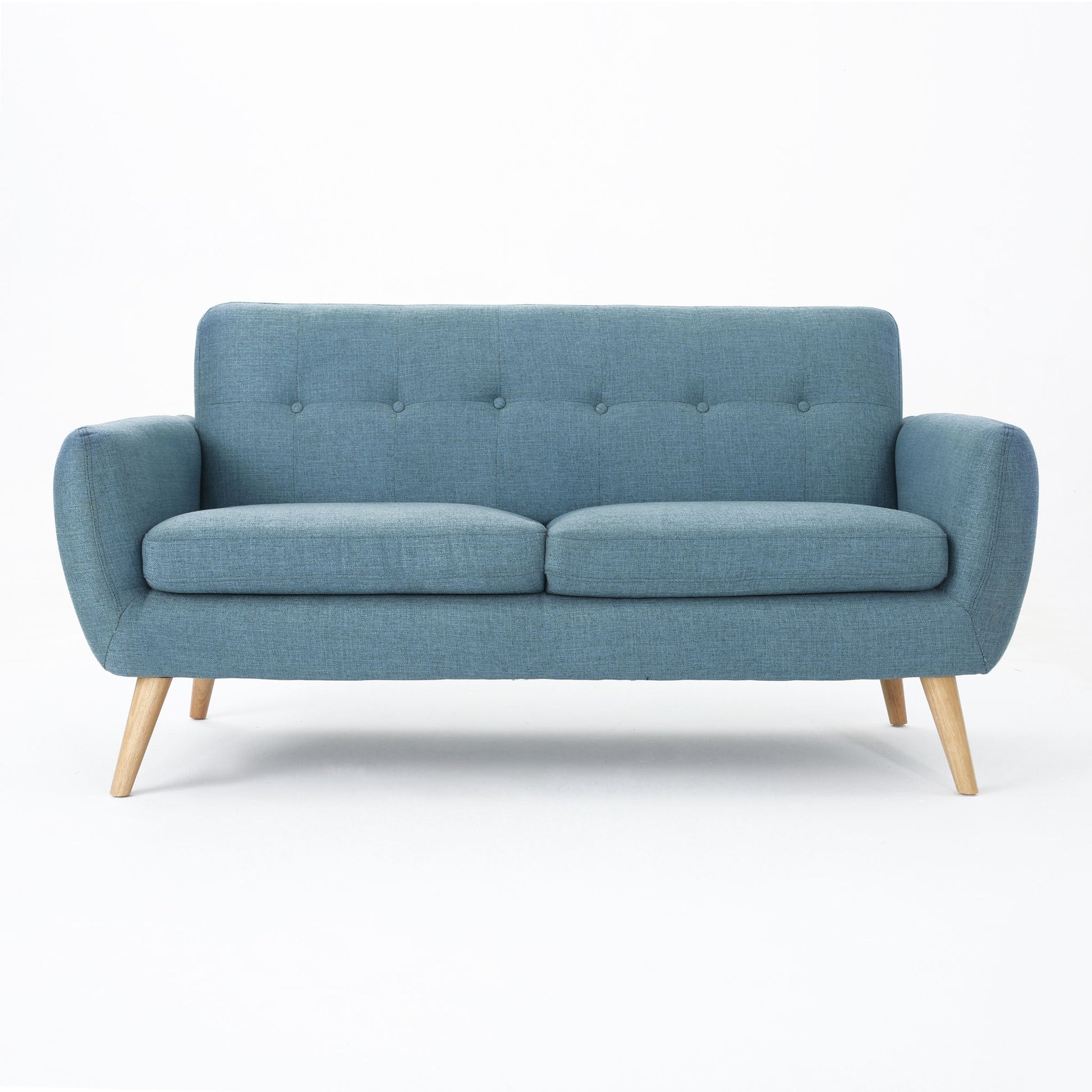 Modern Loveseat Sofa With Button Tufted Backrest