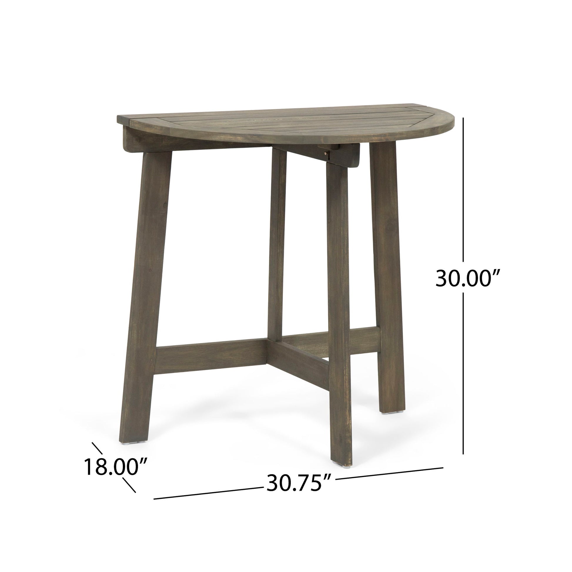 Outdoor Half Round Folding Acacia Wood Bistro Table