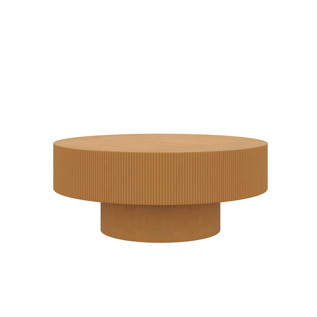 Elegant Round Coffee Table With Thick Tabletop