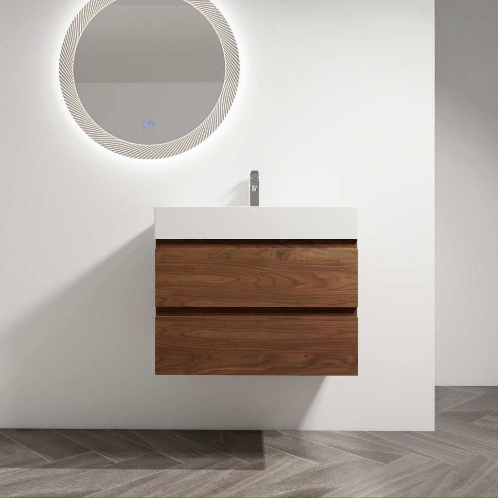 Wall Mounted Bathroom Vanity And Sink, 2 Soft Close Drawers