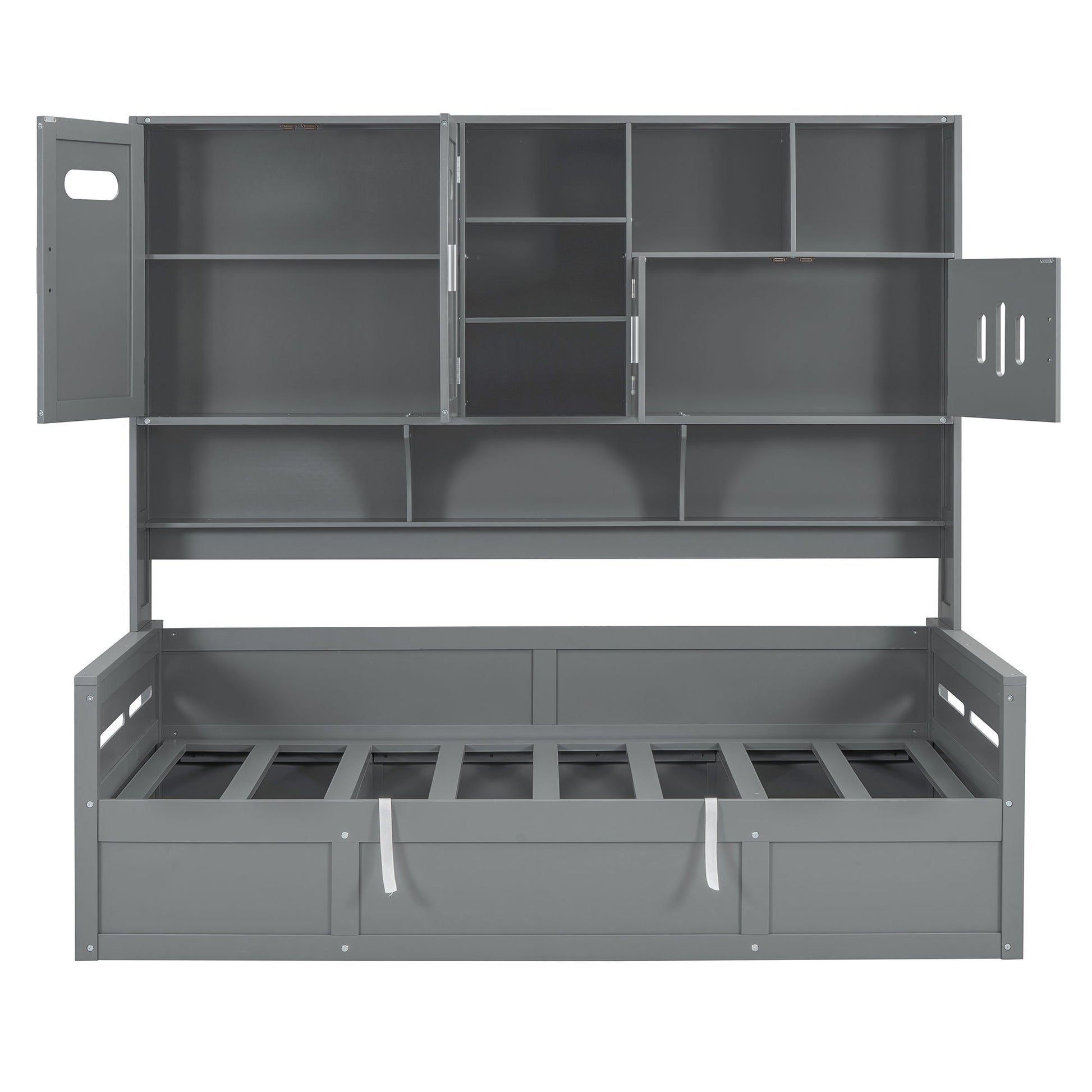 Daybed With All-In-One Cabinet And Shelf