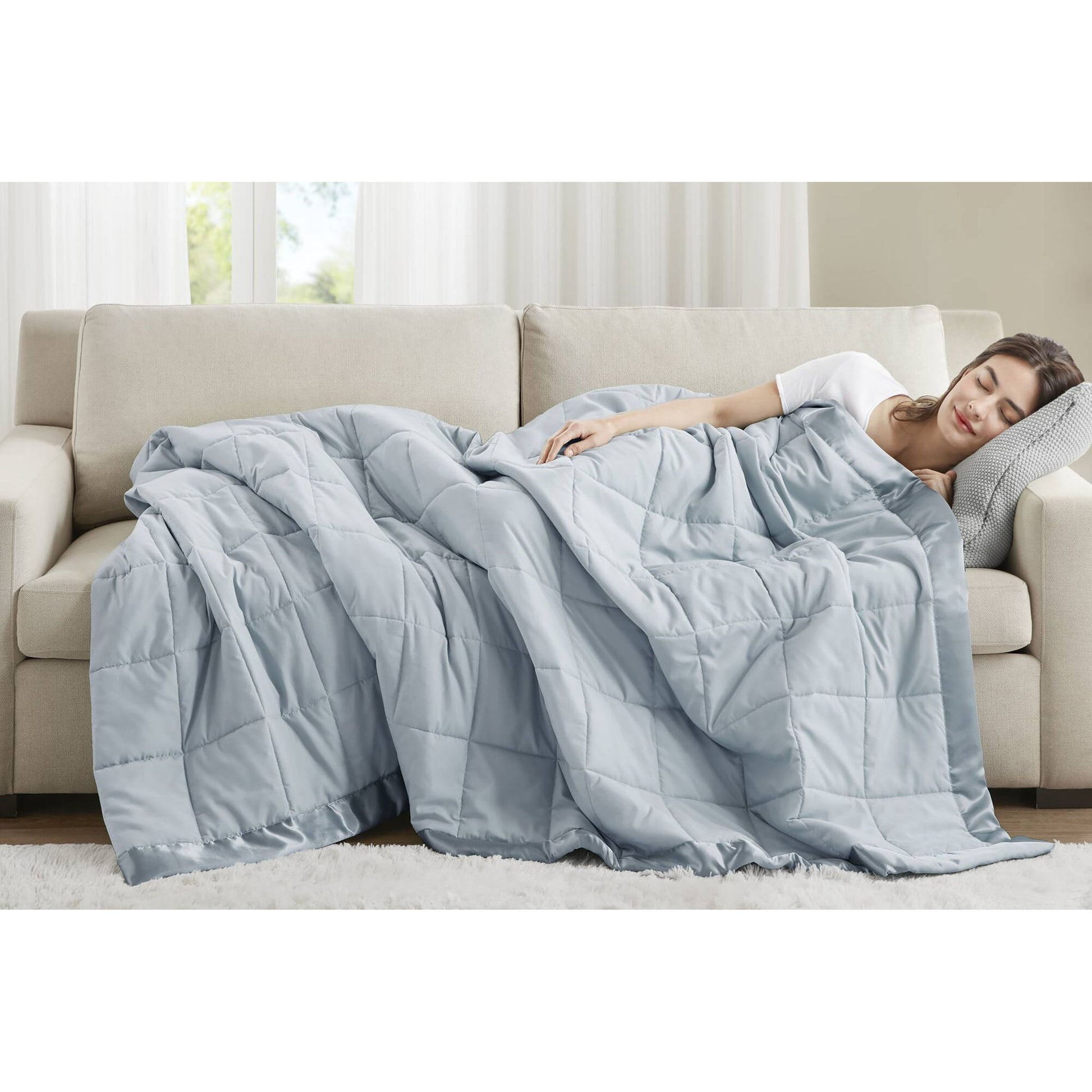 Windom - King All Season Hypoallergenic Blanket With 3M Scotchgard - Blue