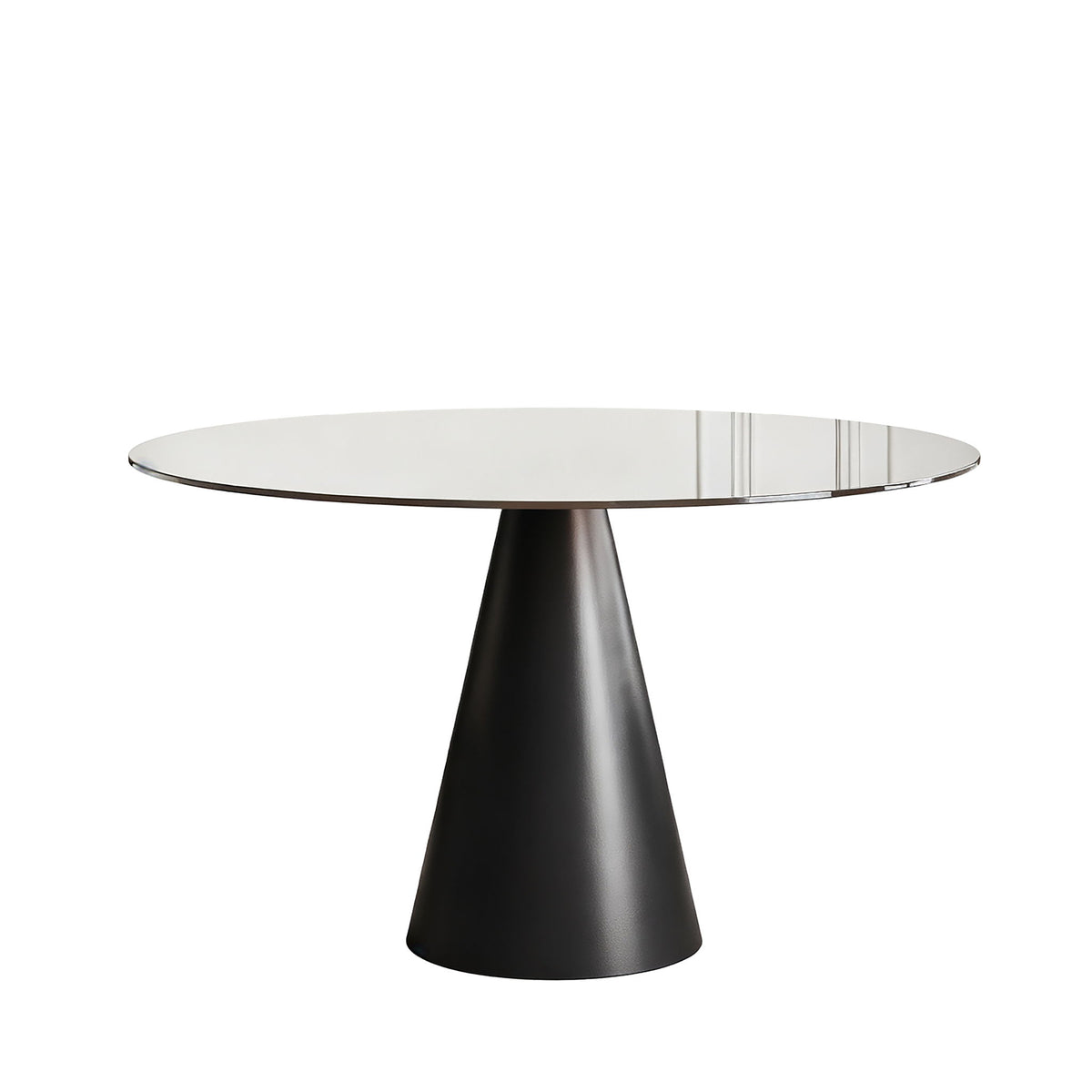 Round Dining Table - Black / Brown - Glass