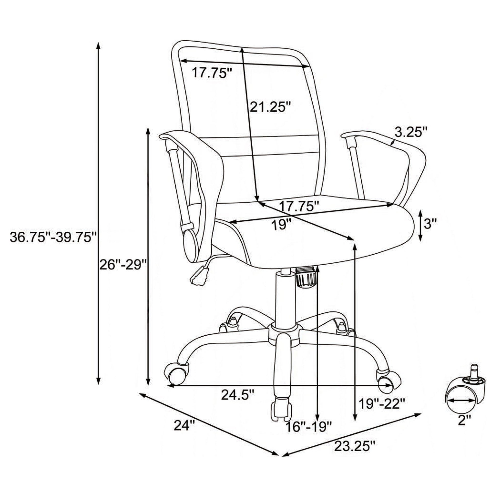 Swivel Office Chair With Base Adjustable Height - Black